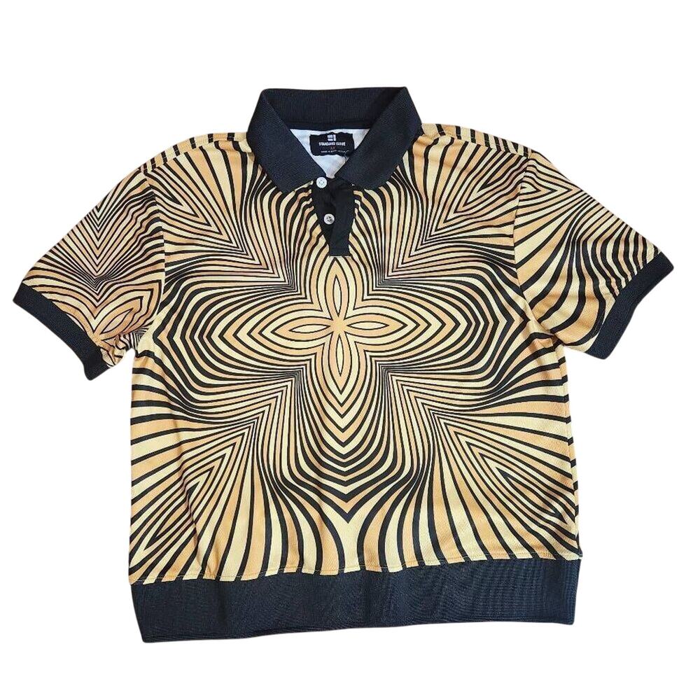 Standard Issue Gold Mesh Crop Polo Size Medium
